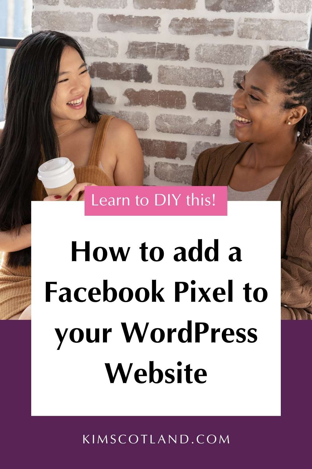 Pinterest optimised image with the text How to add a Facebook Pixel to your WordPress website.