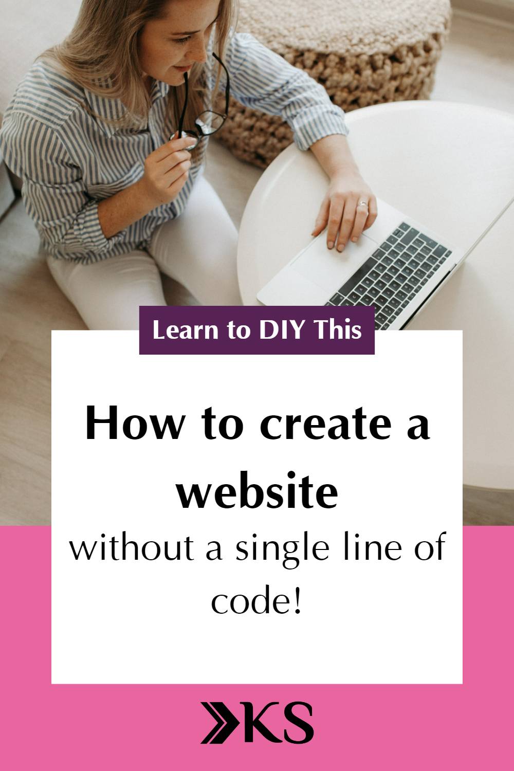Pinterest optimised image with text reading: How to create a website without a single line of code!