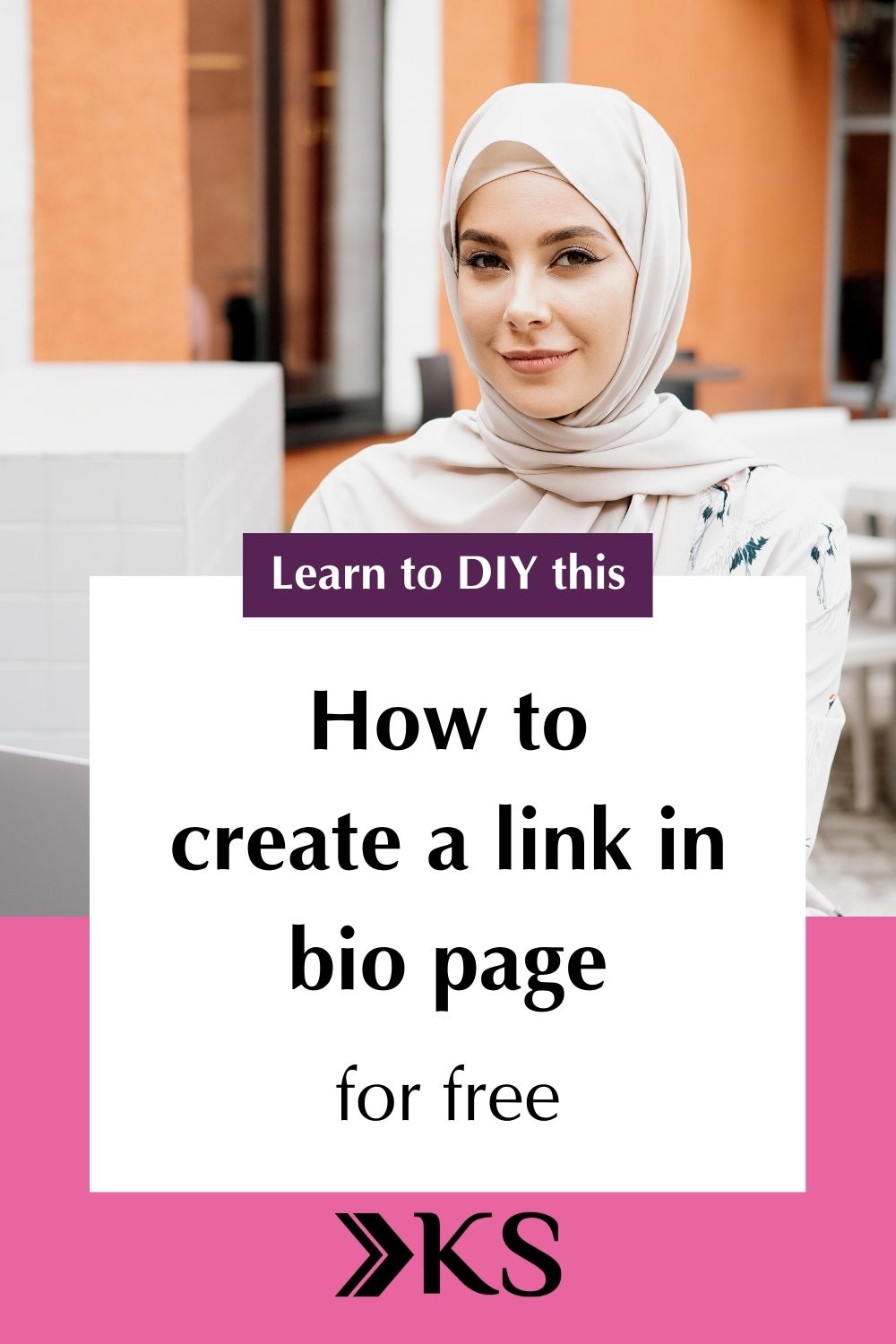 Pinterest optimised image with text reading: Learn to DIY this. How to craete a link in bio page for free
