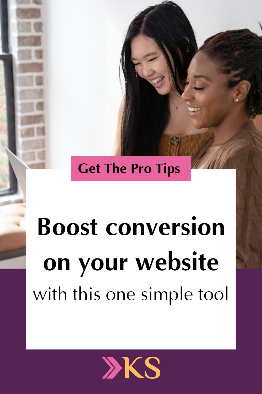 Pinterest optimised image with text reading: Boost conversion on your website with this one simple tool